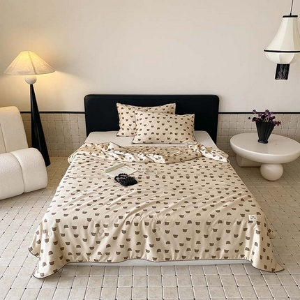 汇庭 2024新款雅棉天丝可机洗夏被棚拍 摩卡小熊