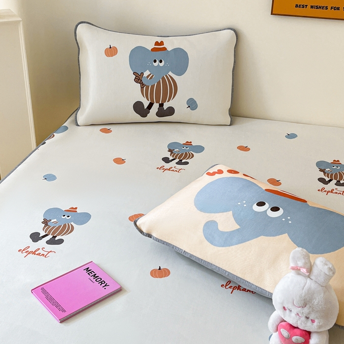 91家纺网 家纺一手货源 找家纺 寐居家纺 2024新款A类时尚印花凉感冰丝凉席 象小贝