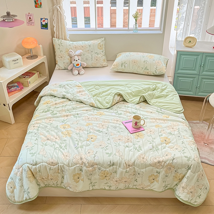 91家纺网 家纺一手货源 找家纺 美梦里 2024新款A类针织华夫格夏被夏凉被空调被子 田苑