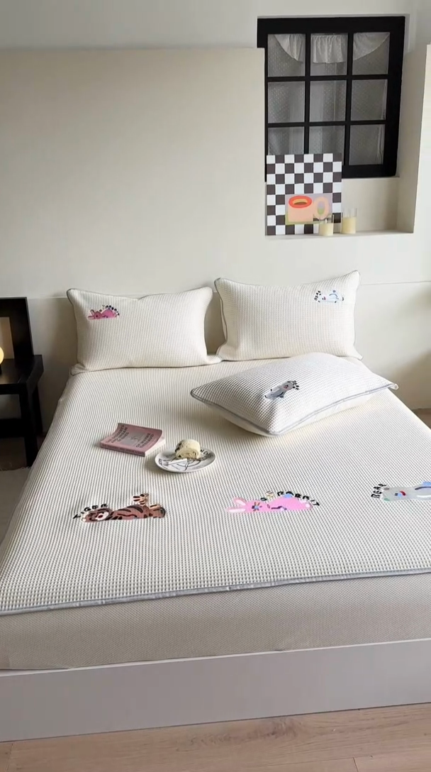 91家纺网 家纺一手货源 找家纺 柚子YOUTH 2024新款PE凉感可机洗凉席 慵懒时光