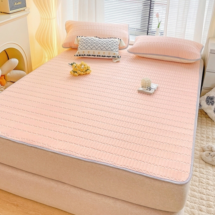 寐居家纺 2024新款A类凉感丝纯色天然乳胶凉席 嫩玉色