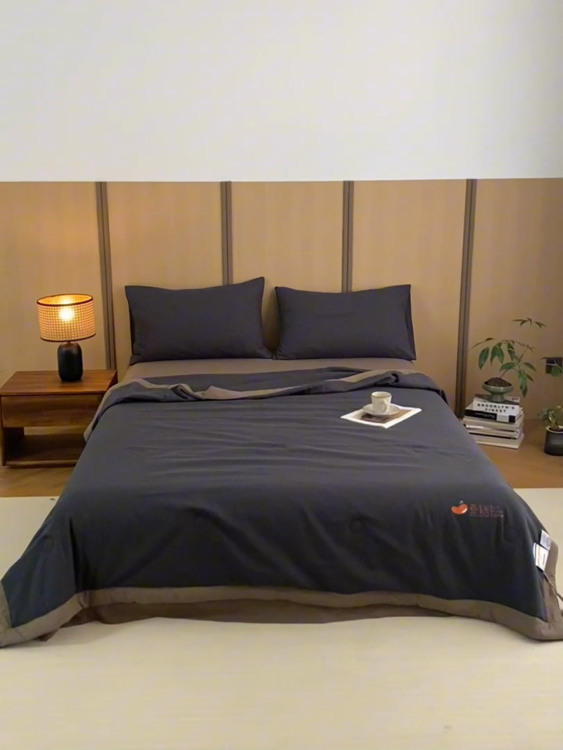 91家纺网 家纺一手货源 找家纺 （总）梦享生活家居 2024新款A类双层纱全棉提花大豆夏被