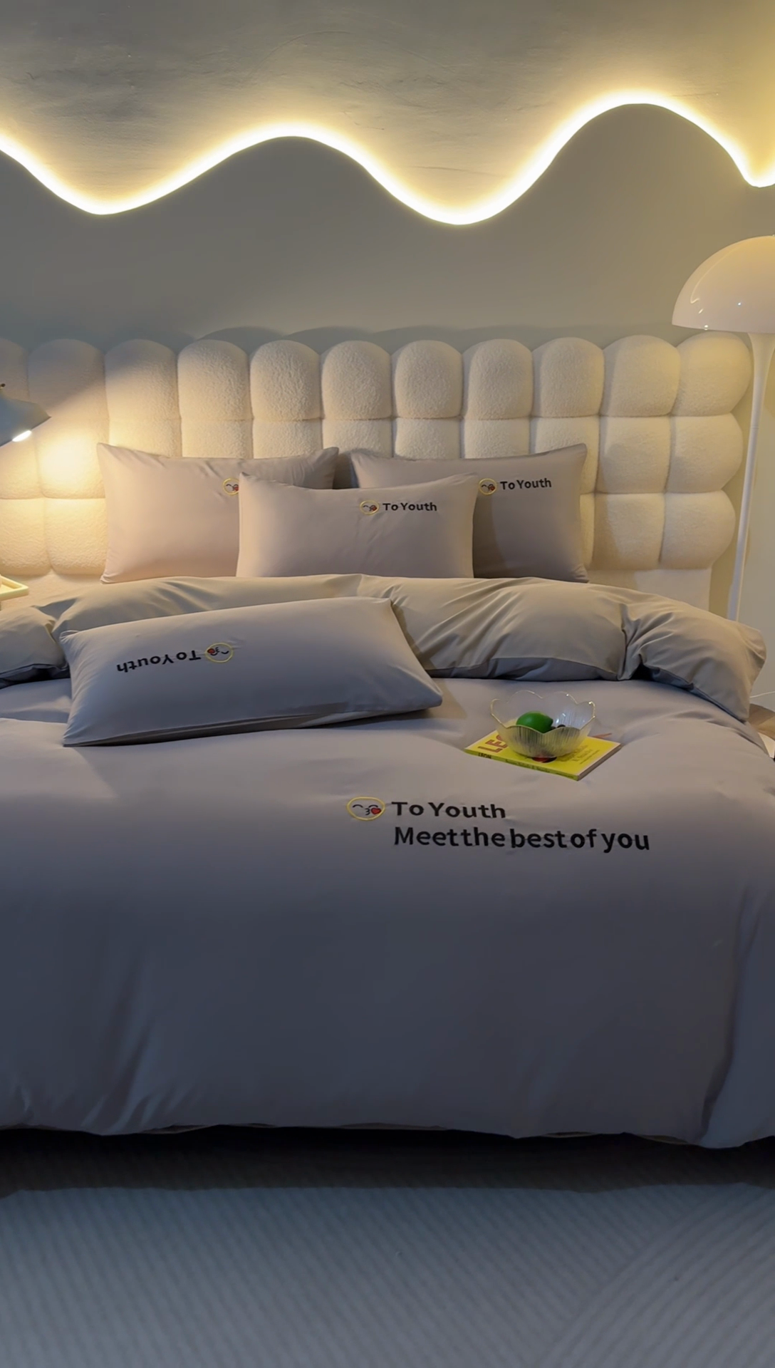 91家纺网 家纺一手货源 找家纺 梦恬佳 2024新款水洗磨毛四件套 灰金色