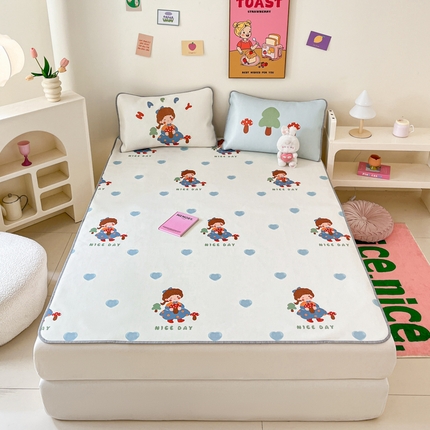 寐居家纺 2024新款A类时尚印花凉感冰丝凉席 安妮公主