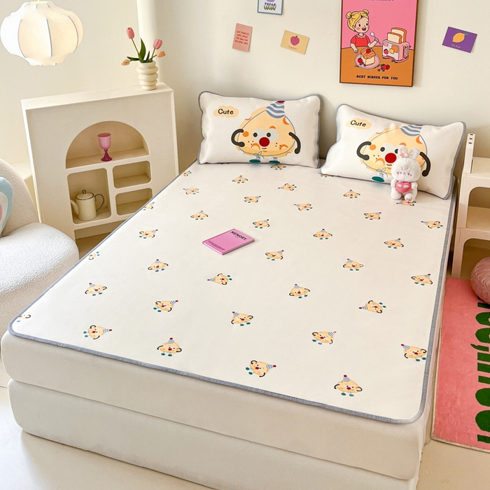 91家纺网 家纺一手货源 找家纺 寐居家纺 2024新款A类时尚印花凉感冰丝凉席 甜甜奶酪