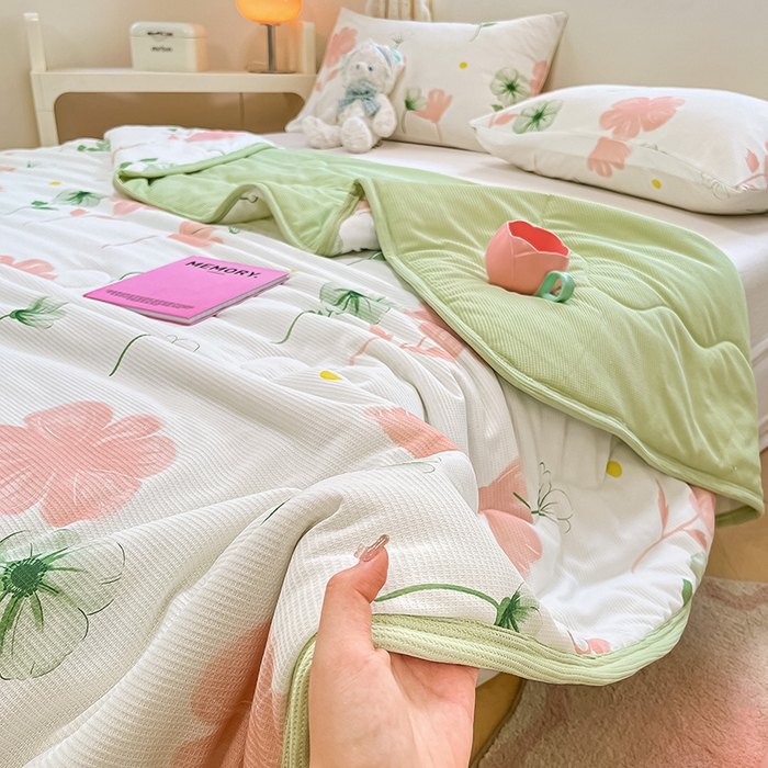 91家纺网 家纺一手货源 找家纺 美梦里 2024新款A类针织华夫格夏被夏凉被空调被子 春熙