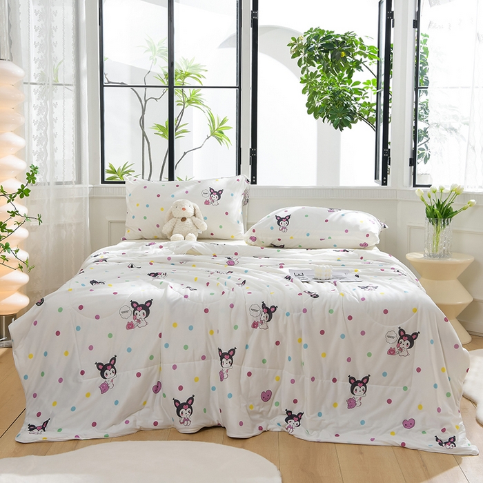 91家纺网 家纺一手货源 找家纺 圣楚家纺  2024新款A类针织棉印花夏被夏凉被空调被 快乐天使