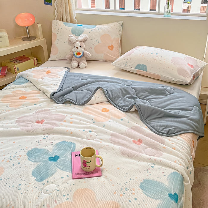 91家纺网 家纺一手货源 找家纺 美梦里 2024新款A类针织华夫格夏被夏凉被空调被子 夏花