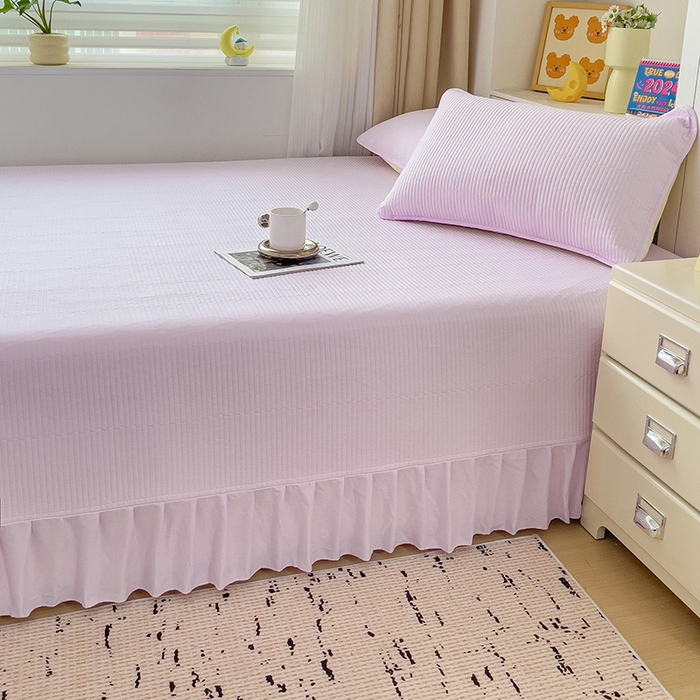 91家纺网 家纺一手货源 找家纺 （总）羽爱2024新款A类全棉纯色榻榻米床盖