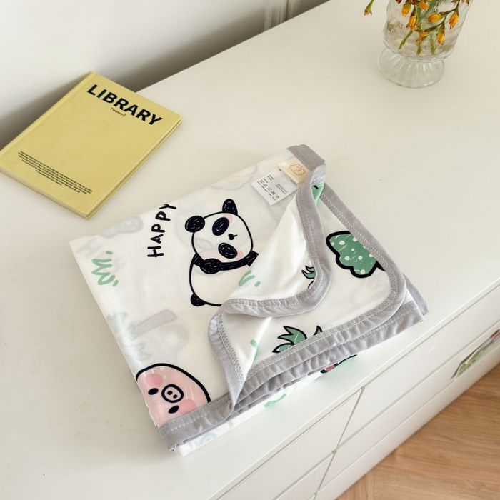 91家纺网 家纺一手货源 找家纺 星期八 2024新款舒适亲肤婴儿裸睡级卡通印花凉感毯 动物乐园