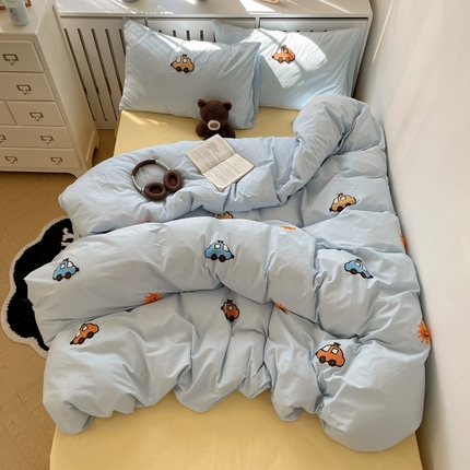 91家纺网 家纺一手货源 找家纺 （总）红嘴企鹅 2025新款毛巾绣全棉卡通四件套