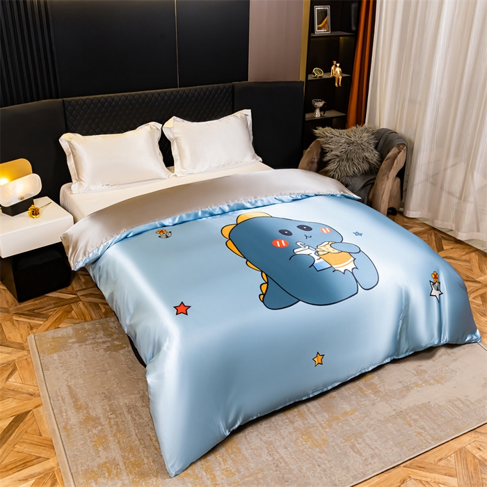 91家纺网 家纺一手货源 找家纺 2025年新款大版冰丝被套 小恐龙-大版冰丝被套