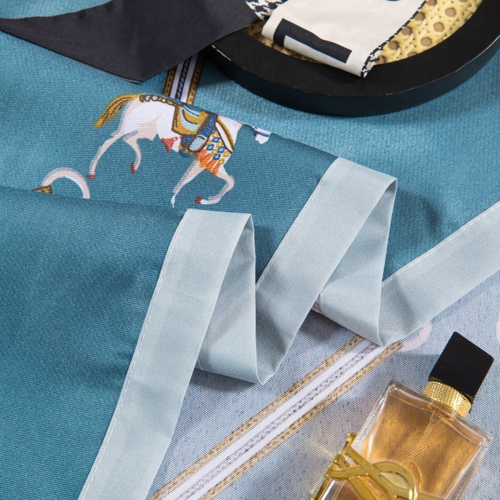 91家纺网 家纺一手货源 找家纺 席之家 2024新款冰丝印花凉席三件套 欧式马兰