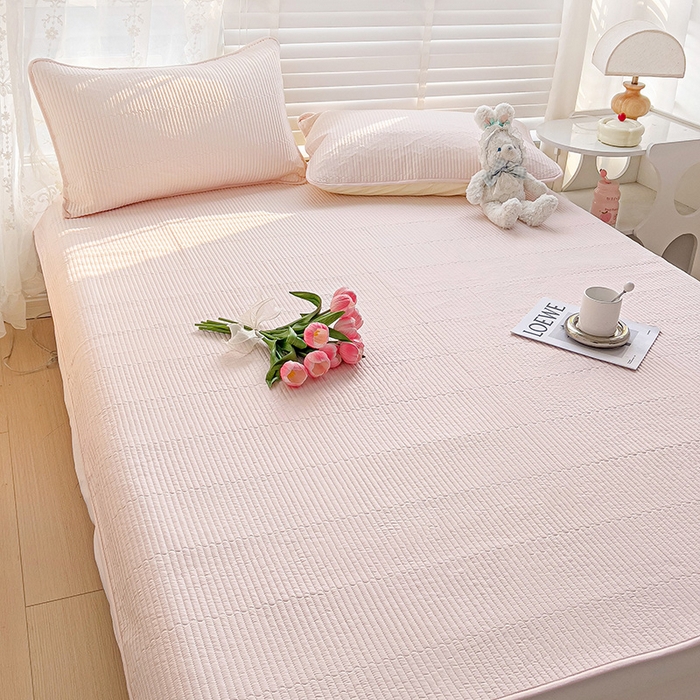 91家纺网 家纺一手货源 找家纺 （总）羽爱2024新款全棉直角纯色床盖床垫