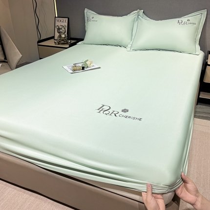 91家纺网 家纺一手货源 找家纺 （总）丽美人家纺 2024新款简约水洗真丝单床笠