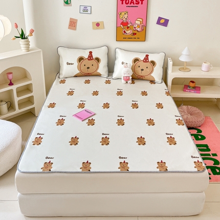 寐居家纺 2024新款A类时尚印花凉感冰丝凉席 嘟嘟熊