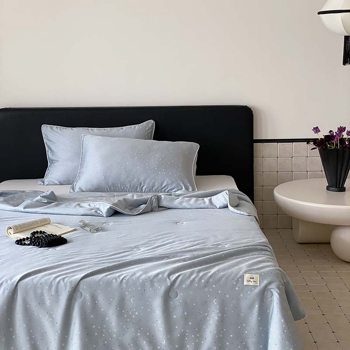 91家纺网 家纺一手货源 找家纺 汇庭 2024新款雅棉天丝可机洗夏被棚拍 星月