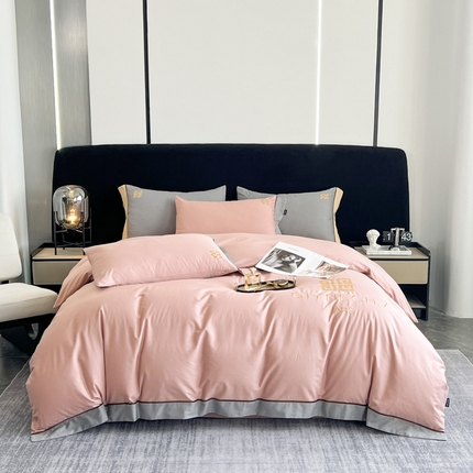 91家纺网 家纺一手货源 找家纺 （总）云雀 2025新款全棉轻奢刺绣宽边四件套（直播款）-蒂梵