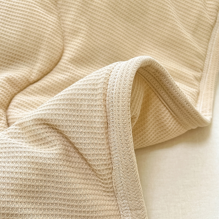 91家纺网 家纺一手货源 找家纺 美梦里 2024新款A类针织华夫格夏被夏凉被空调被子 线条咖