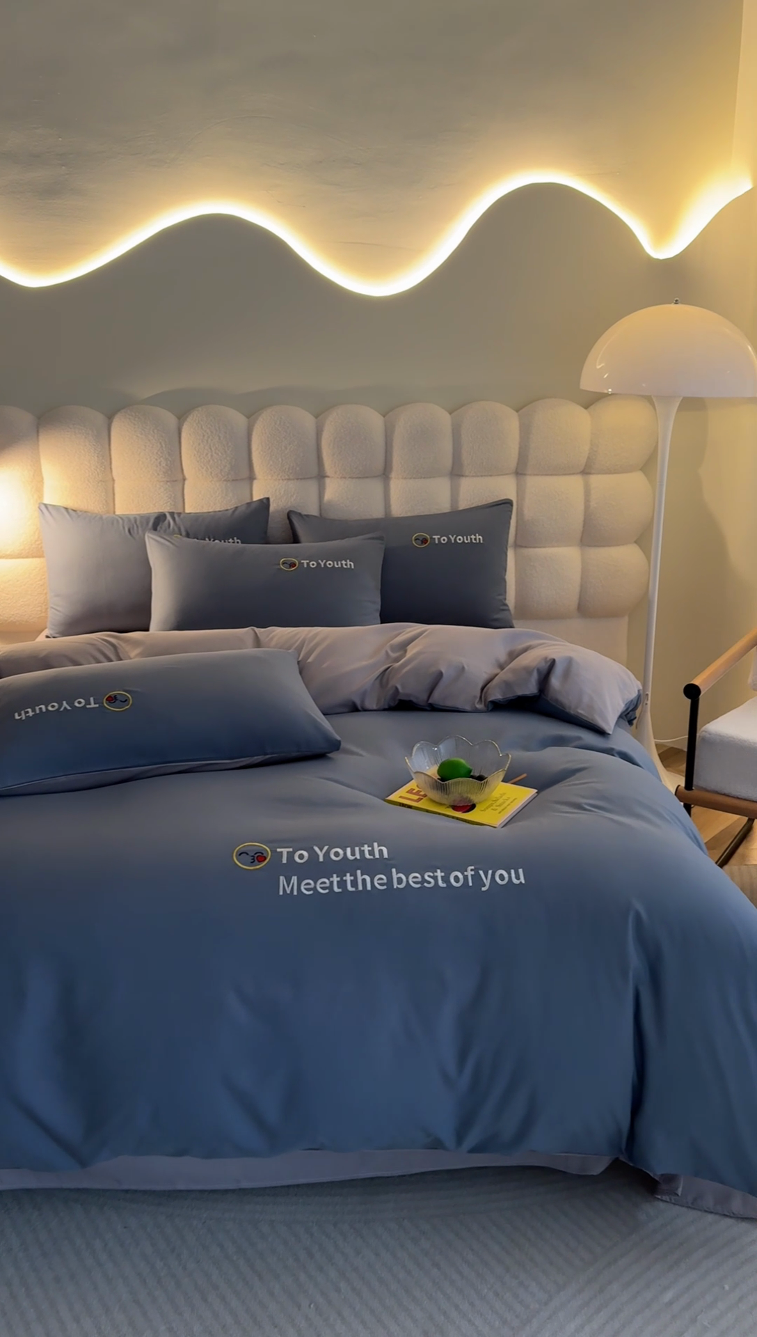 91家纺网 家纺一手货源 找家纺 梦恬佳 2024新款水洗磨毛四件套 钻石蓝