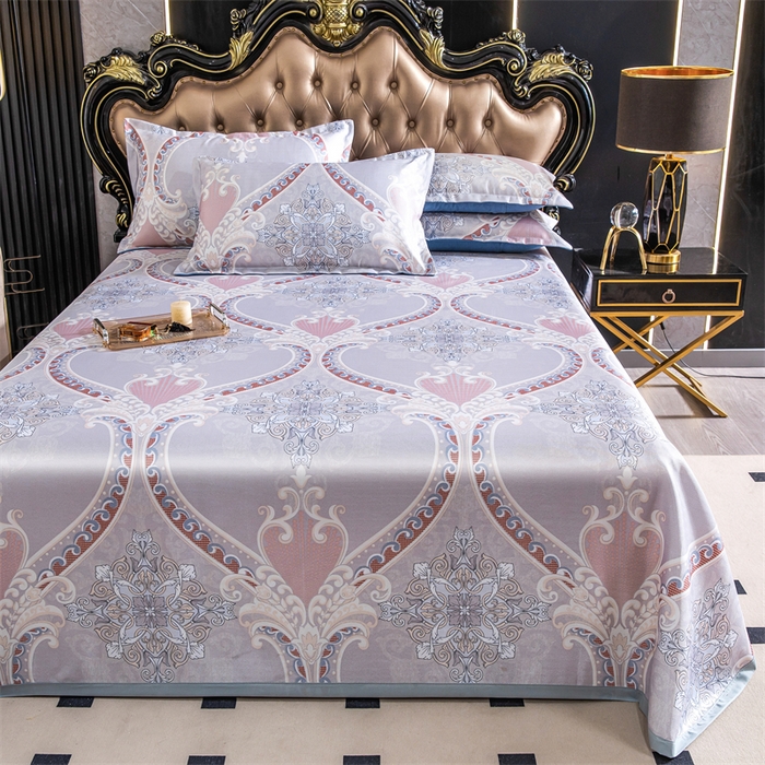 91家纺网 家纺一手货源 找家纺 （总）席之家 2024新款冰丝印花凉席三件套