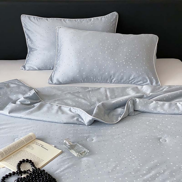 91家纺网 家纺一手货源 找家纺 汇庭 2024新款雅棉天丝可机洗夏被棚拍 星月