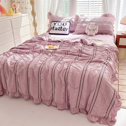 91家纺网 家纺一手货源 找家纺 （总）满座家居 2025新款亲肤泡泡纱夏被四件套