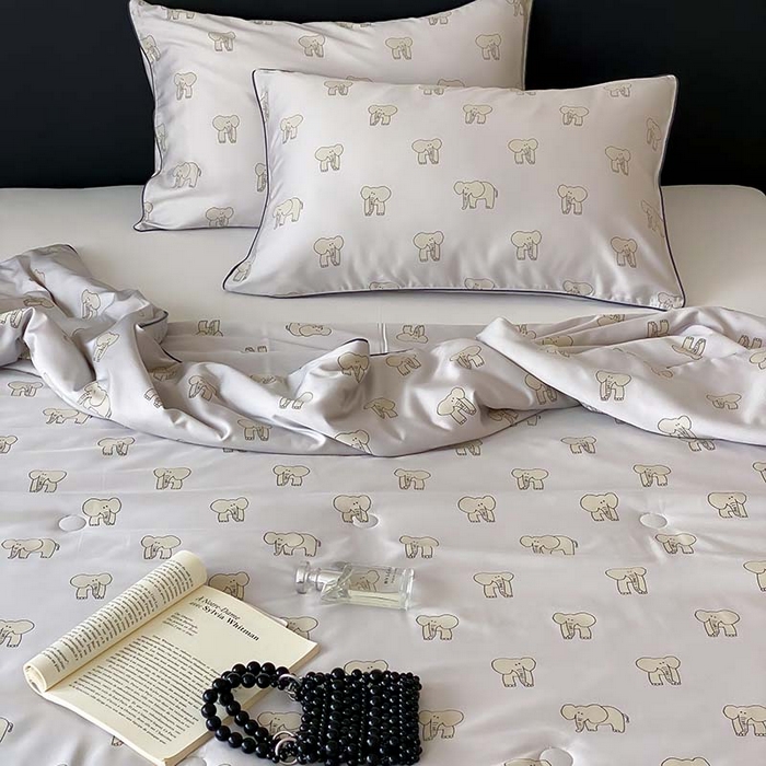 91家纺网 家纺一手货源 找家纺 汇庭 2024新款雅棉天丝可机洗夏被棚拍 多多象灰