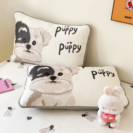 寐居 2024新款时尚印花冰丝席大版枕套 彼得狗