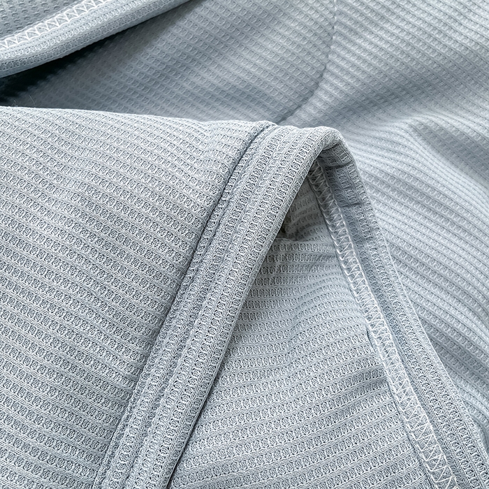 91家纺网 家纺一手货源 找家纺 美梦里 2024新款A类针织华夫格夏被夏凉被空调被子 线条蓝