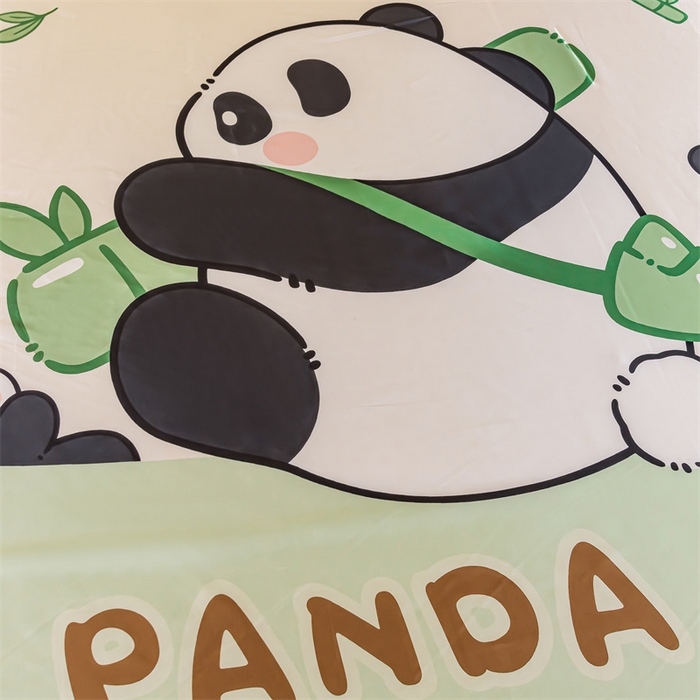 91家纺网 家纺一手货源 找家纺 2025年新款大版冰丝被套 熊猫乐园-大版冰丝被套