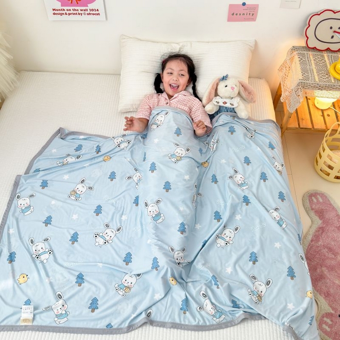 91家纺网 家纺一手货源 找家纺 星期八 2024新款舒适亲肤婴儿裸睡级卡通印花凉感毯 礼物狗