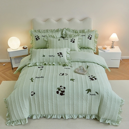 91家纺网 家纺一手货源 找家纺 （总）OL家纺 2024新款水洗全棉被套刺绣床盖夹棉三件套四件套