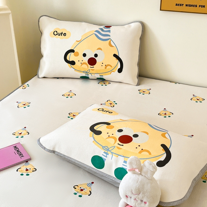 91家纺网 家纺一手货源 找家纺 寐居家纺 2024新款A类时尚印花凉感冰丝凉席 甜甜奶酪