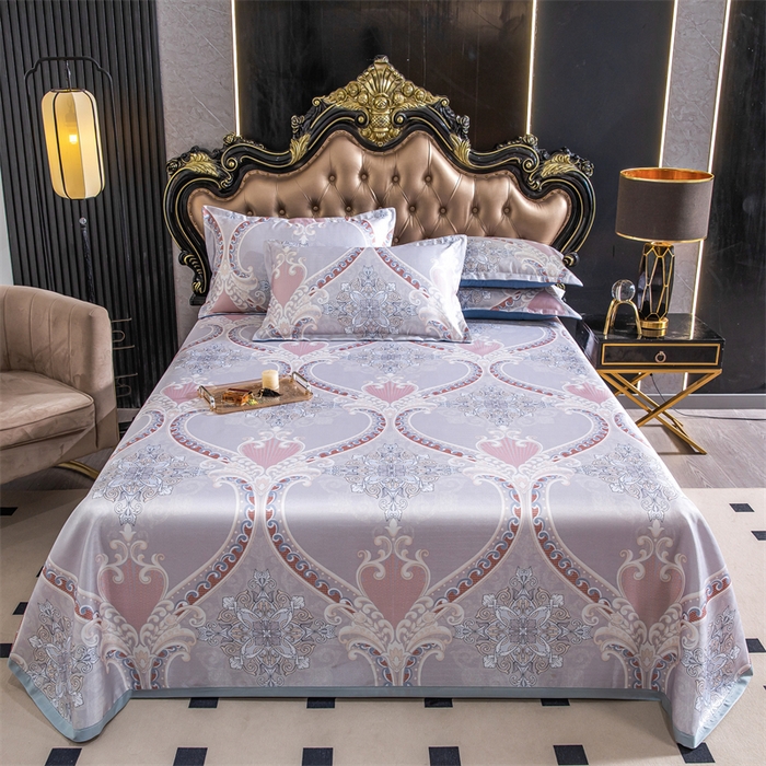 91家纺网 家纺一手货源 找家纺 （总）席之家 2024新款冰丝印花凉席三件套