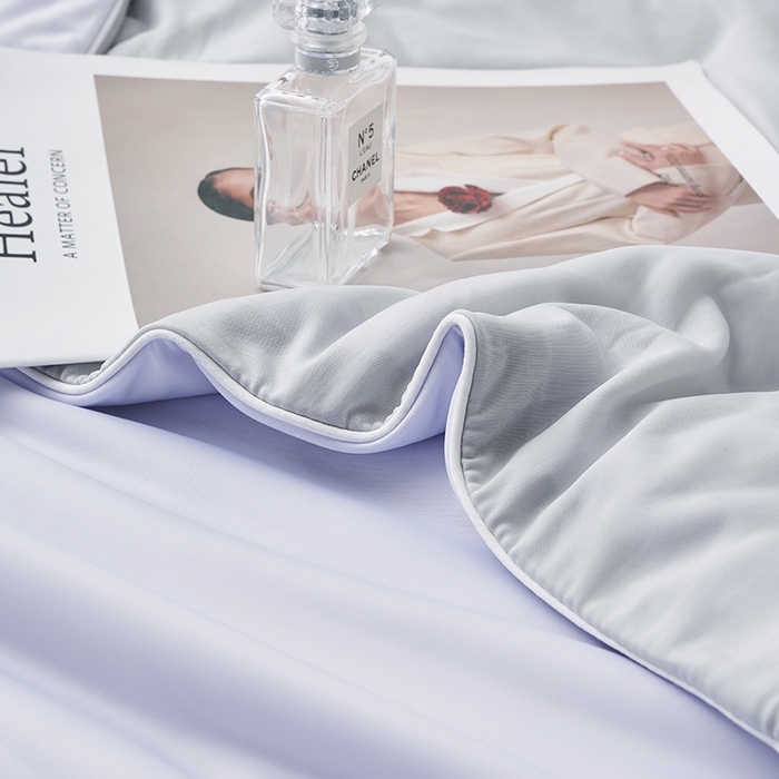 91家纺网 家纺一手货源 找家纺 梦可莱家居 2025新款抗菌凉感丝夏被 星云紫