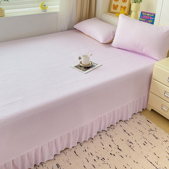 91家纺网 家纺一手货源 找家纺 （总）羽爱2024新款A类全棉纯色榻榻米床盖