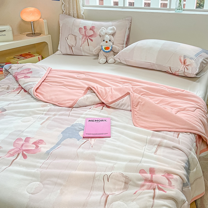 91家纺网 家纺一手货源 找家纺 美梦里 2024新款A类针织华夫格夏被夏凉被空调被子 夜茉莉