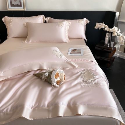 爱缦 2024新款60支奥地利兰精四件套--洛丽塔系列 桃花盈盈