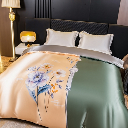 91家纺网 家纺一手货源 找家纺 （总）圣比熊 2025新款可水洗冰丝大版被套双人床单被套带同款床单床笠