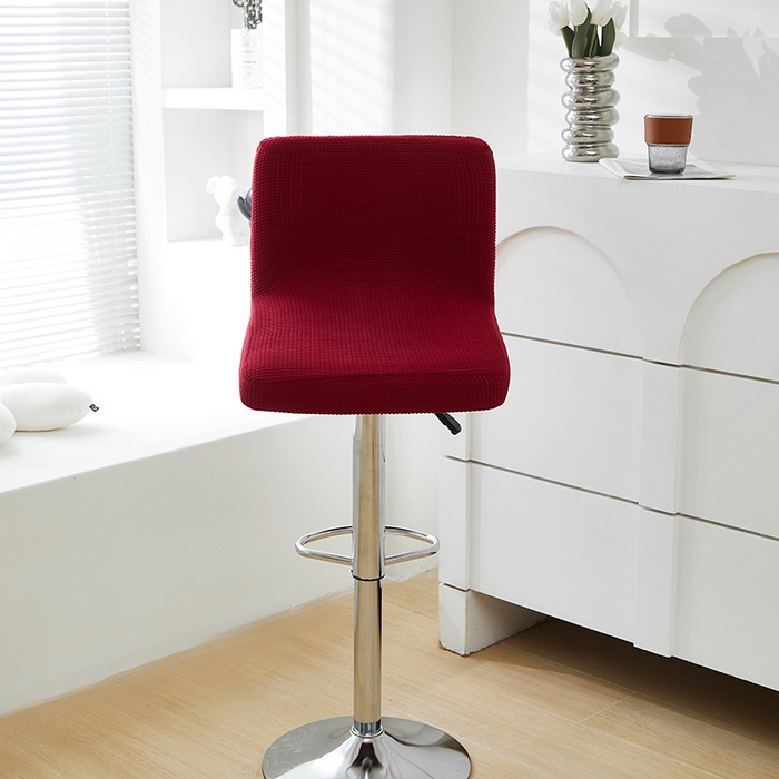 91家纺网 家纺一手货源 找家纺 共鸣沙发套 2024新款玉米绒系列椅套（高脚凳椅套） 玉米绒-酒红