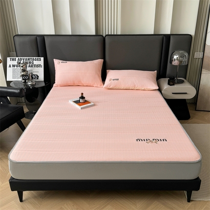 恒爱家纺 2024新款A类精致刺绣凉豆豆床笠款凉席 MINMIN-美人玉