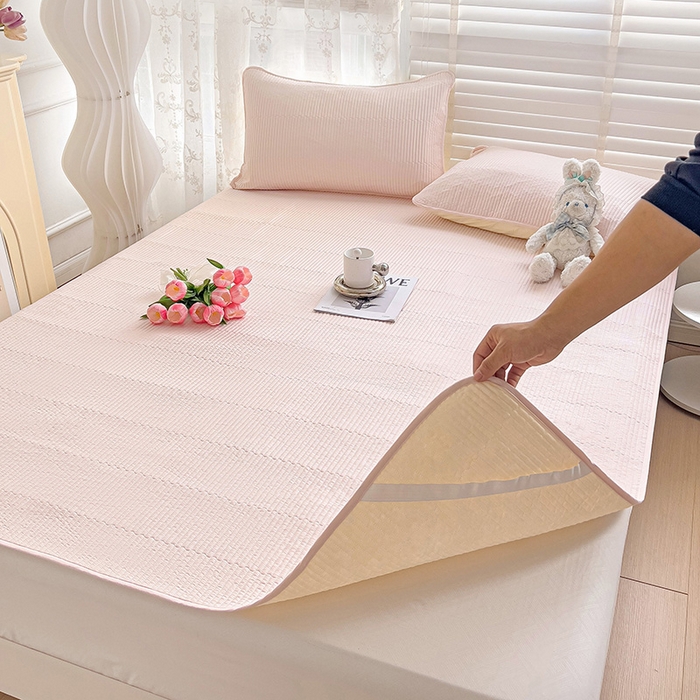 91家纺网 家纺一手货源 找家纺 （总）羽爱2024新款全棉直角纯色床盖床垫