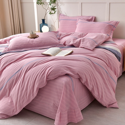 91家纺网 家纺一手货源 找家纺 （总）斯尔顿2025新款全棉色织水洗棉四件套