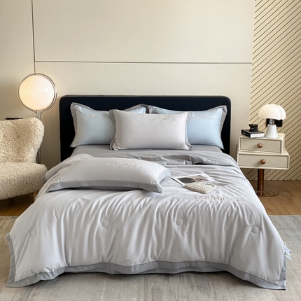 91家纺网 家纺一手货源 找家纺 （总）斯尔顿2025新款亲肤刺绣夏凉被四件套-倾城系列