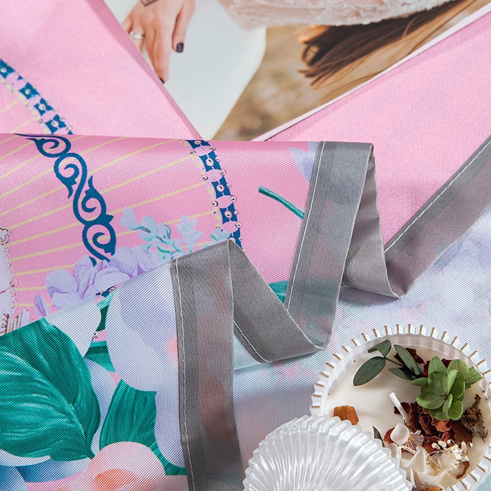 91家纺网 家纺一手货源 找家纺 席之家 2024新款冰丝印花凉席三件套 花开富贵粉