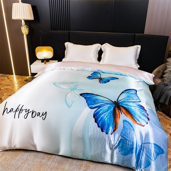 91家纺网 家纺一手货源 找家纺 2025年新款大版冰丝被套 花蝴蝶-大版冰丝被套