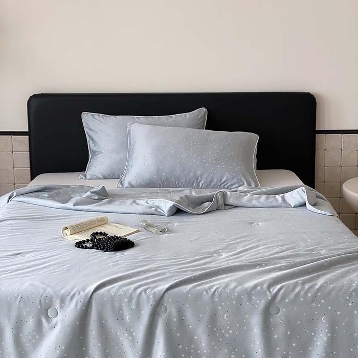 91家纺网 家纺一手货源 找家纺 汇庭 2024新款雅棉天丝可机洗夏被棚拍 星月