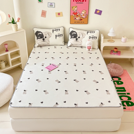 寐居家纺 2024新款A类时尚印花凉感冰丝凉席 彼得狗