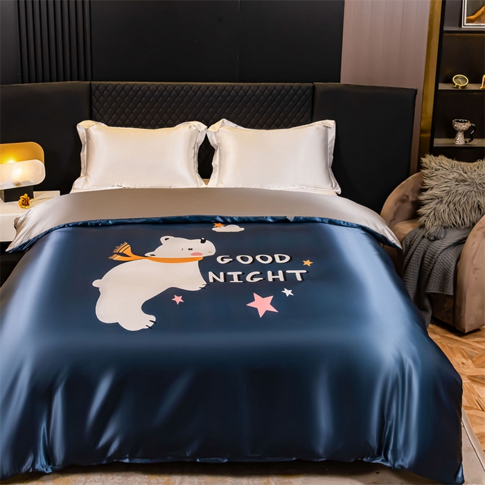 91家纺网 家纺一手货源 找家纺 2025年新款大版冰丝被套 白白熊-大版冰丝被套